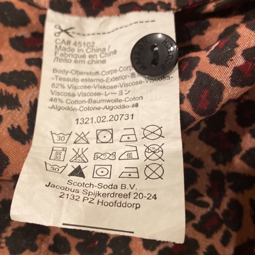 SCOTCH & SODA LEOPARD PRINT BUTTON UP SHIRT - Picture 8 of 9